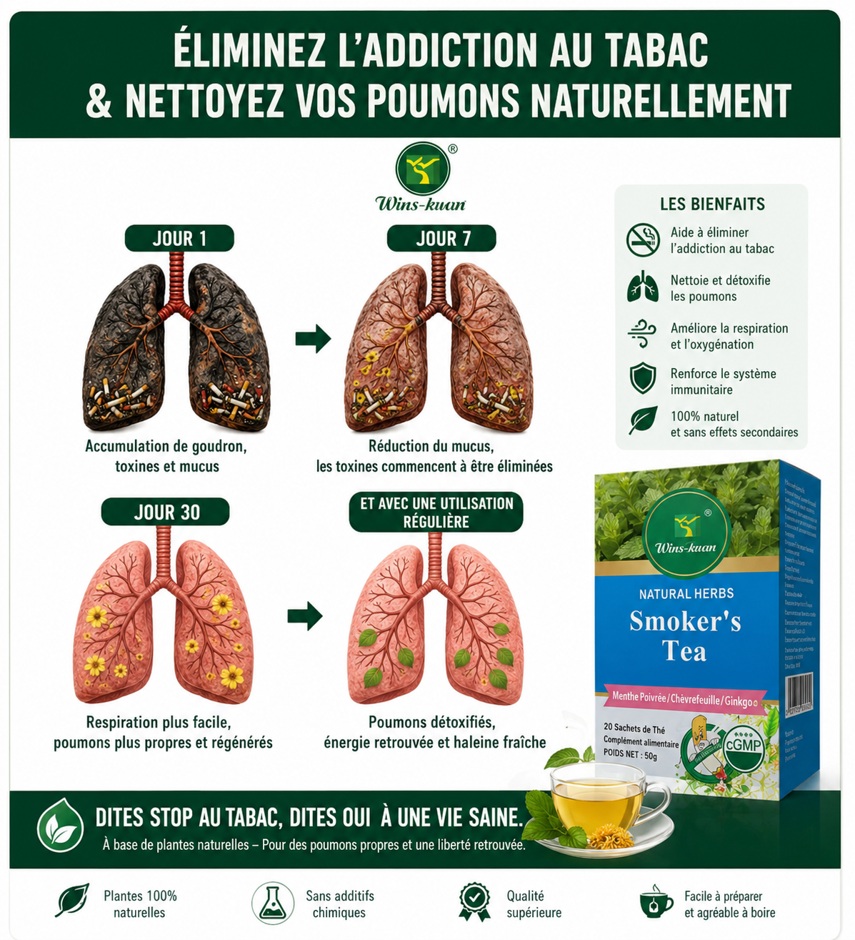 Thé détox poumons et foie
